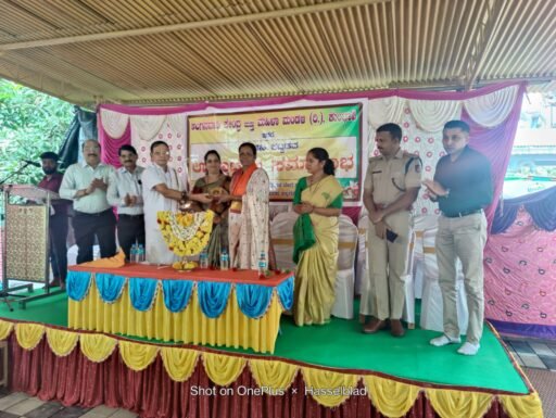 Inaugural fuction of Kumbashi Anganwadi Kendra and Mahila Mandali Kumbashi. Addressing the gathering Principal of Kundapura Rural Ayurveda College Dr S G Prasanna Aithal.